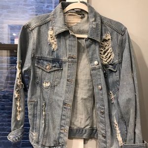 Top shop denim distressed jacket